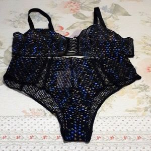 Savage X Fenty Disco Lace Bralette with Cheeky Panty Set